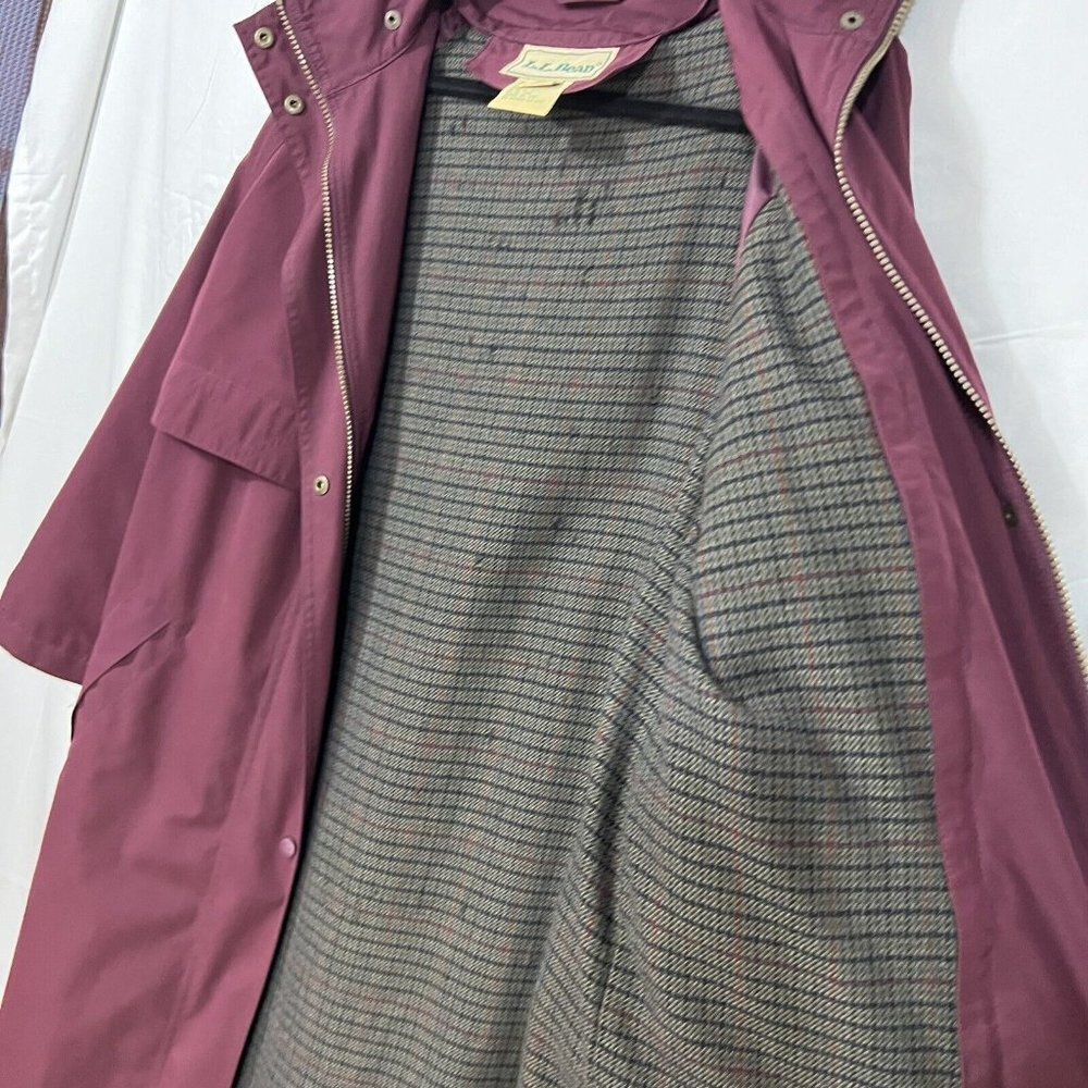 L.L. Bean Women's Long Trench Coat in Plum - Picture 9 of 13